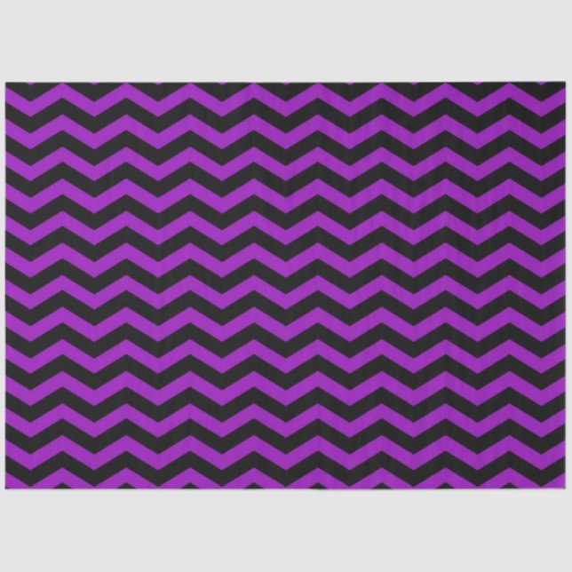 Halloween Style | Purple Black Chevron Stripes Tissue Paper (Front)
