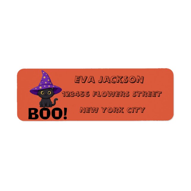 Halloween-style return address label (Front)