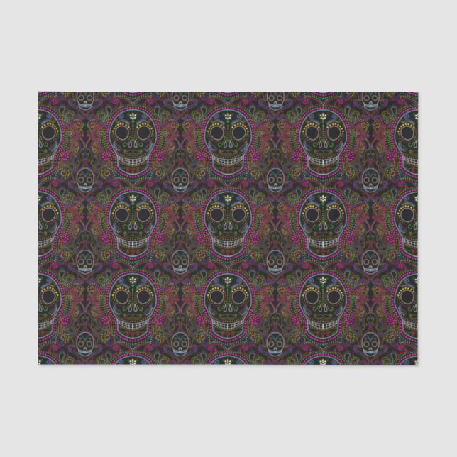 Halloween sugar skull day of the dead tissue paper (Front)