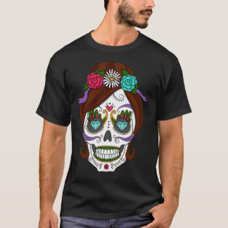 Halloween - Sugar Skull Face Paint Relaxed Fit  T-Shirt