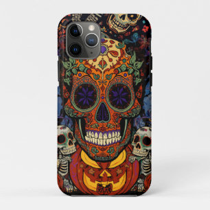 Halloween,Sugar Skull Pumpkins Fiesta, Calavera Case-Mate iPhone Case