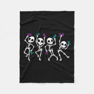 Halloween Suicide Prevention Awareness Skeleton Wo Fleece Blanket