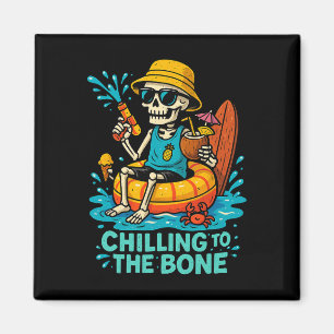 Halloween Summer Chilling To The Bone Skeleton Flo Magnet