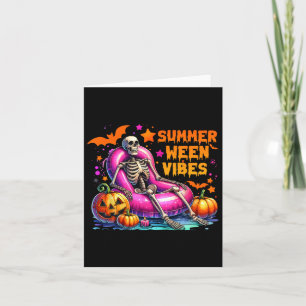 Halloween Summerween Vibes Summer Vacation Skeleto Card
