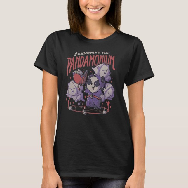 Halloween Summoning The Pandamonium Cute Satanic P T-Shirt (Front)