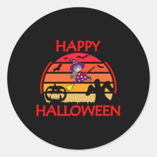 Halloween Sunset  Classic Round Sticker