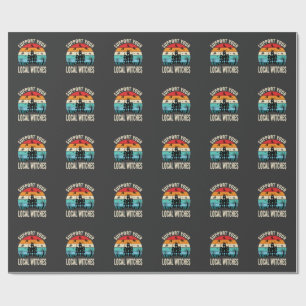 Halloween Support Your Local Witches Haunted House Wrapping Paper