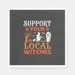 Halloween Support Your Local Witches Vintage Graph Napkin