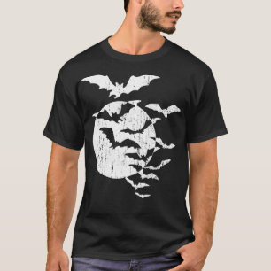 Halloween Swarm of Bats Full Moon Spooky Vintage A T-Shirt