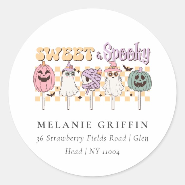 Halloween Sweet and Spooky Ghost Address Labels (Front)