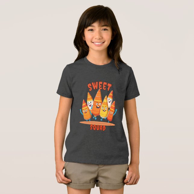 Halloween Sweet Squad!  Kids  Tri-Blend Shirt (Front Full)