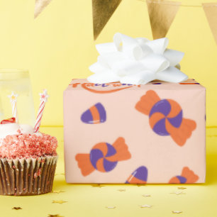 Halloween Sweets and Treats Seamless Design Wrapping Paper