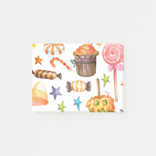 Halloween sweets seamless pattern post-it notes