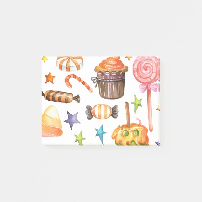 Halloween sweets seamless pattern post-it notes (Front)
