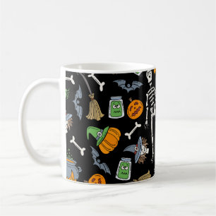 Halloween Symbols Vintage Seamless Background Coffee Mug