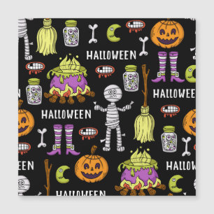 Halloween symbols, vintage seamless theme