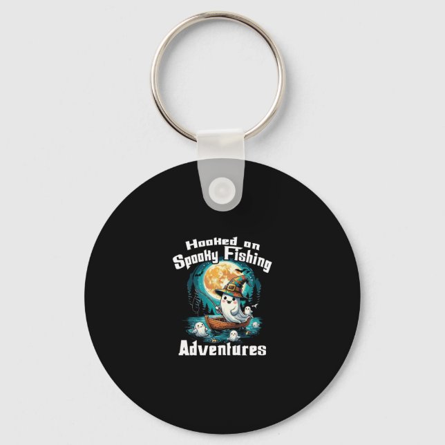 Halloween T  Hooked on Spooky Fishing Key Ring (Front)