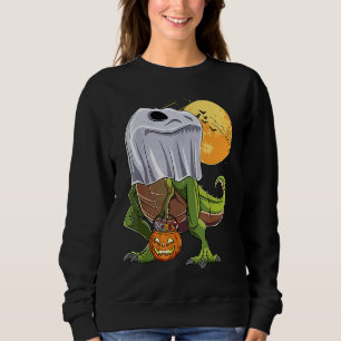 Halloween T Rex Dinosaur Ghost Boo Trick Rarw Trea Sweatshirt