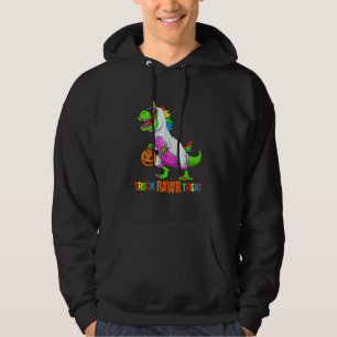 Halloween T Rex Dinosaur Unicorn Costume Trick Raw Hoodie