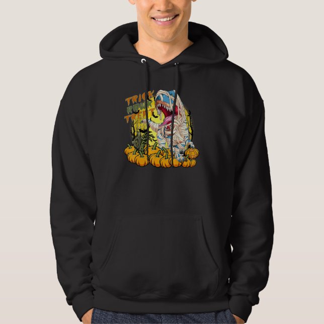 Halloween T Rex Mummy Trick Rawr Treat T Rex Hallo Hoodie (Front)