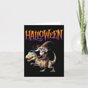 Halloween T-rex Skeleton Ride Card