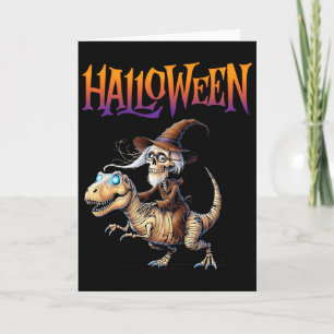 Halloween T-rex Skeleton Ride  Card