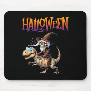 Halloween T-rex Skeleton Ride  Mouse Pad
