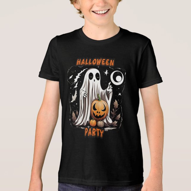 Halloween T-Shirt: A Halloween themed t-shirt with Tri-Blend Shirt (Front)