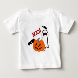 HALLOWEEN T SHIRT BOO KIDS TOP BLACK AND WHITE