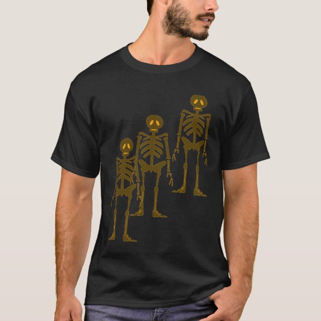 Halloween t-shirt designs lighted skeletons (Front)