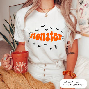 halloween t-shirt retro lettering, spooky season