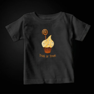 Halloween T-Shirt with Orange Cupcake &Custom Text