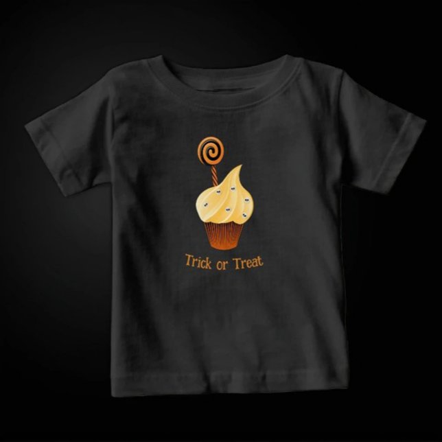 Halloween T-Shirt with Orange Cupcake &Custom Text (Creator Uploaded)