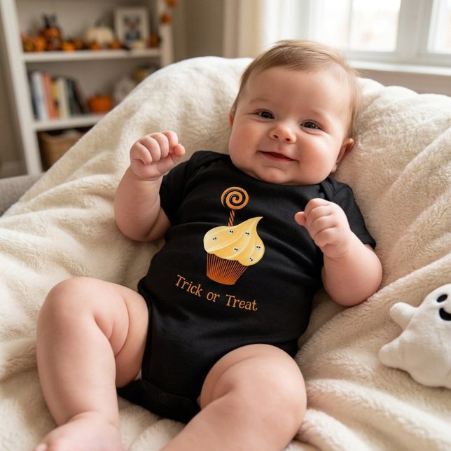 Halloween T-Shirt with Orange Cupcake &Custom Text (Creator Uploaded)