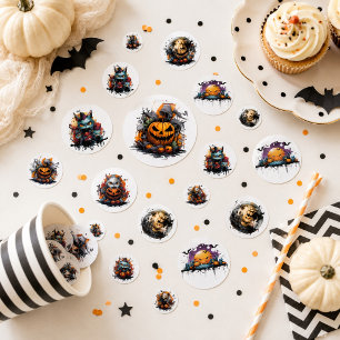 Halloween Table Confetti Black Cats, Pumpkins