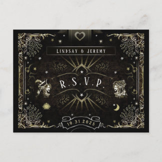 Halloween Tarot Card Matching RSVP PostCard