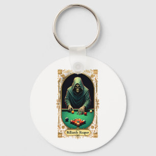 Halloween Tarot Card Skeleton Billiards Reaper Key Ring
