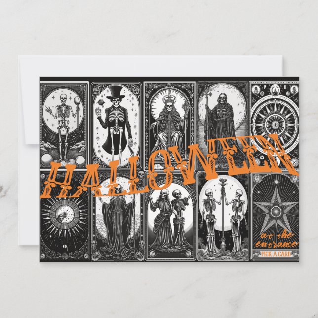 Halloween Tarot Orange Cosplay Spooktacular Party Invitation (Front)