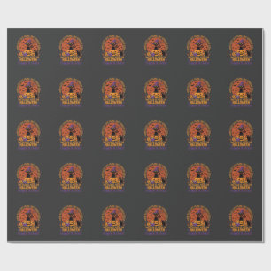 Halloween Teacher Black Cat Pumpkin Luck Wrapping Paper