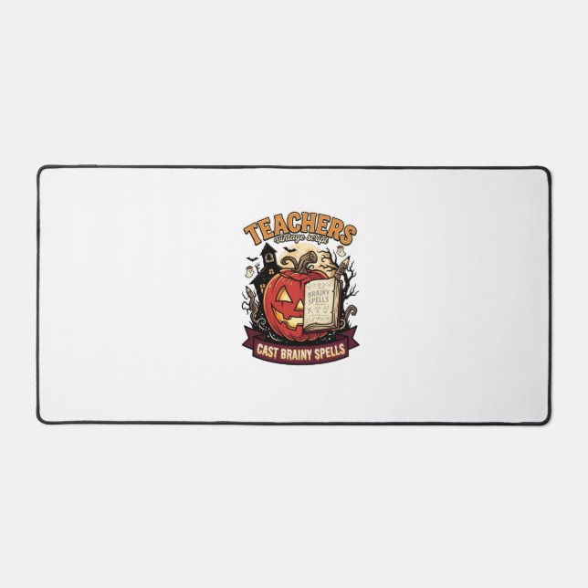 Halloween Teacher Brain Magic Desk Mat (Front)