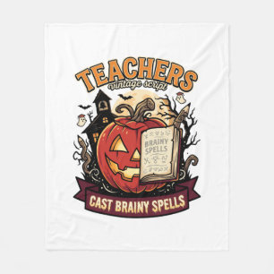 Halloween Teacher Brain Magic Fleece Blanket
