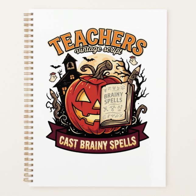 Halloween Teacher Brain Magic Planner (Front)