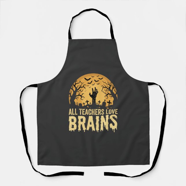 Halloween Teacher Brains Apron (Front)