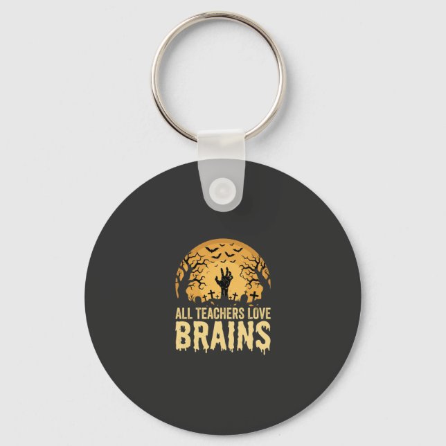 Halloween Teacher Brains Key Ring (Front)