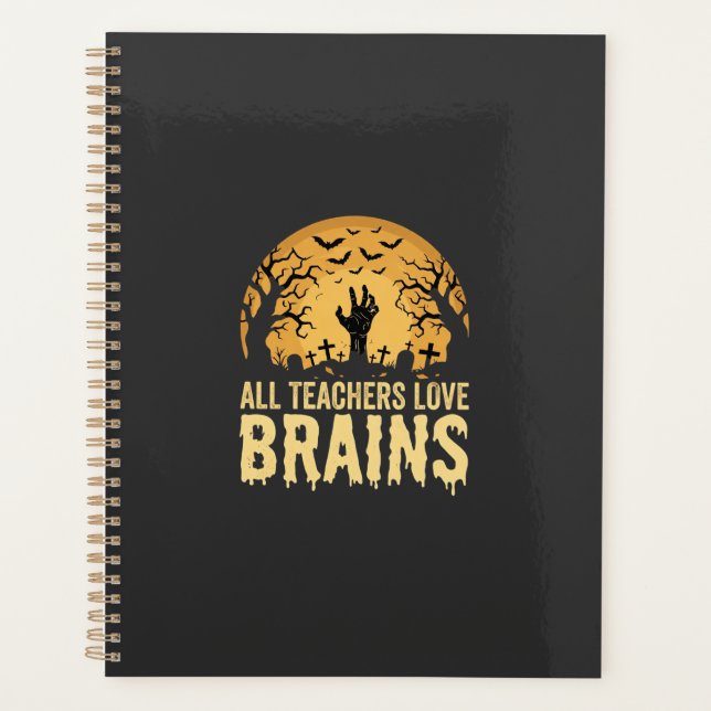 Halloween Teacher Brains Planner (Front)