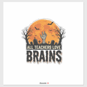 Halloween Teacher Brains Vintage Vector Design_1
