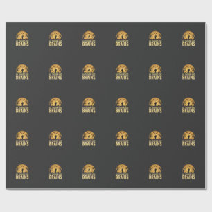Halloween Teacher Brains Wrapping Paper