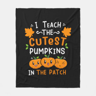 Halloween Teacher Cutest Pumpkins Birthday Fleece Blanket