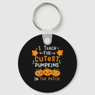 Halloween Teacher Cutest Pumpkins Birthday Key Ring