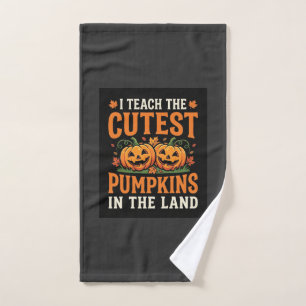 Halloween Teacher Cutest Pumpkins Design_1 Hand Towel